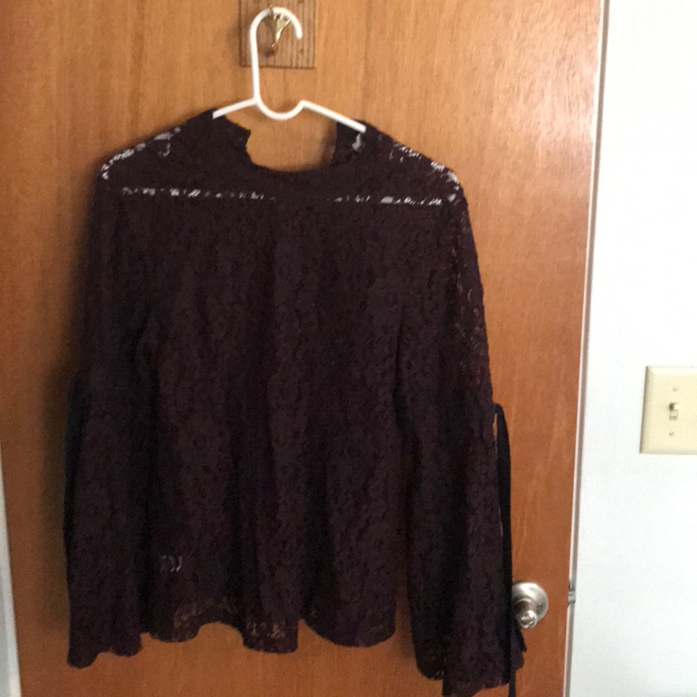 Ann Taylor Loft lace tunic with bell sleeves